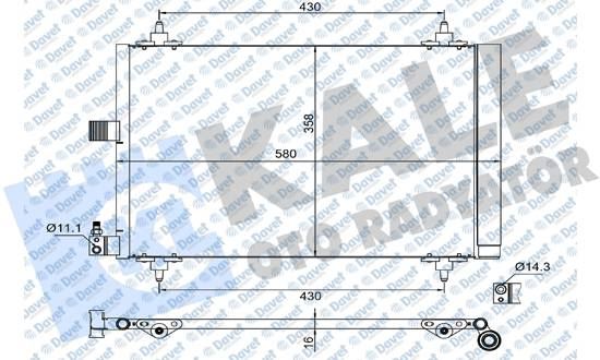 KALE 382915 Klima Radyatoru Xsara - P406 - P607 Kurutuculu [Al/Al] [Brazing] [69,7x52x10,5]